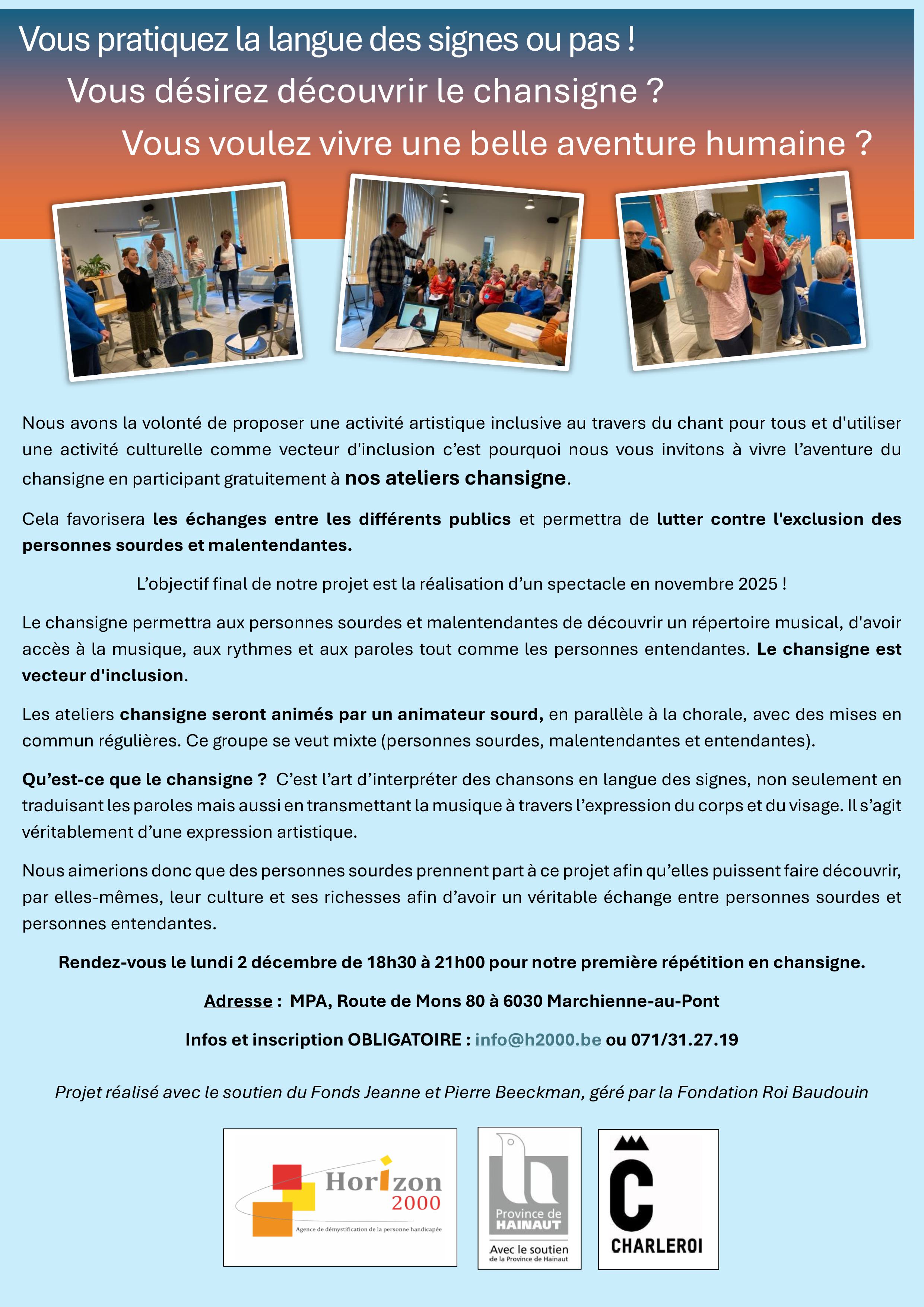 Flyer atelier chansigne